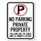 Signmission Private Property Violators Towed Away Owner Expense W/ No Parking Alum, 24" L, 18" H, A-1824-23244 A-1824-23244 - alternate 1